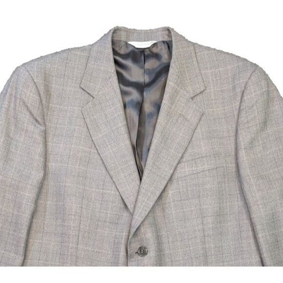 Joseph Feiss Blazer Sport Coat Mens 42S Gray Multicolor Check Wool Two Buttons - Picture 1 of 7
